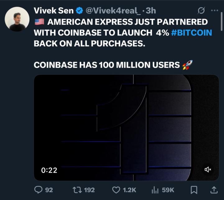 Amex 4% Bitcoin card..