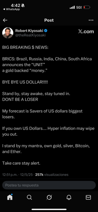 Rich Dad with the breaking news?