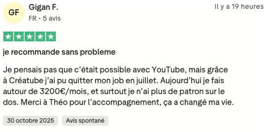 SUCCESS STORY - GIGAN (+ places ouvertes pour décembre)