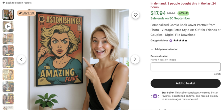 💥 Crushing It with Custom AI Art on Etsy!