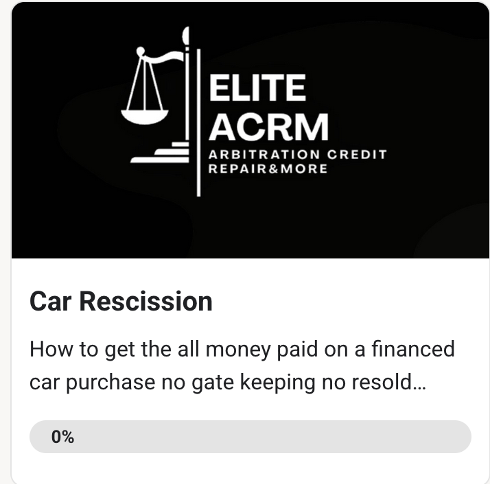 🚨 VIP ONLY DROP: CAR CONTRACT RESCISSION IS LIVE 🚨