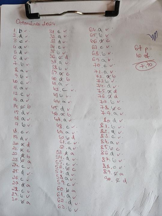 Am revenit cu rezultatul