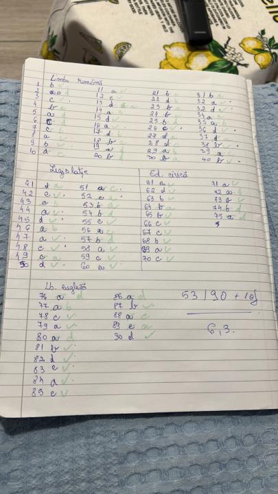 Am pornit de la nota 6.30 și voi reveni cu progresul meu.