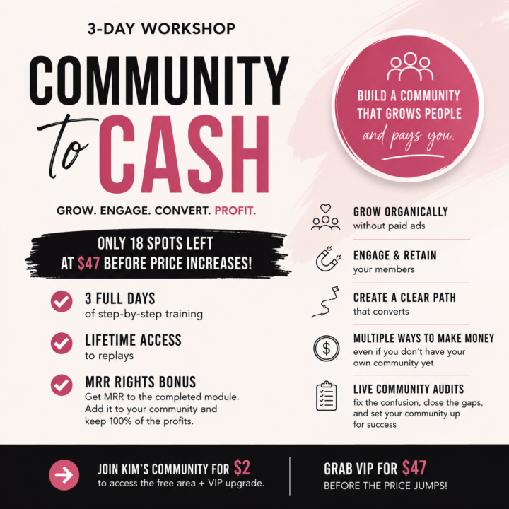 16 Spots Left Before The Price Jumps On Community to Cash 