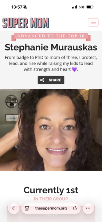 Somehow this Momma ended up in the TOP 10 of the Super Mom competition 😭🙌🏽