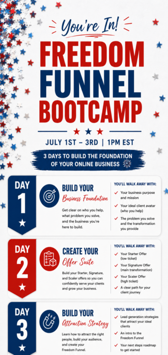 FREE 3️⃣ Day Freedom Funnel Bootcamp 🇺🇸💻💰