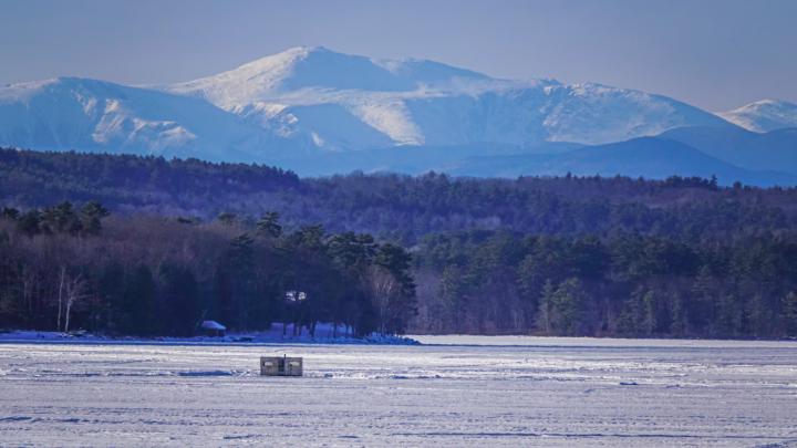 Mount Washington view from Long Lake in Maine