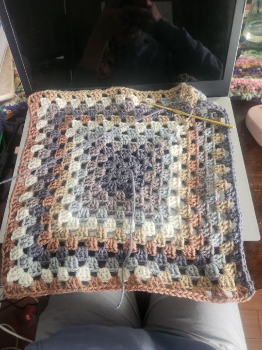My current WIP, granny square poncho sweater