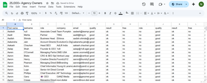 Just pulled a MASSIVE LIST of 25,000+ Agency Owners based in US"