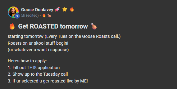 Goossy Roasts! 🍓🐛🦋🌈⭐️🩷