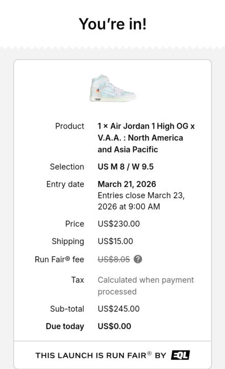 Raffle is up delivery option 
