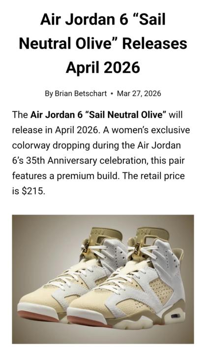 Jordan 6. For the Ladies 