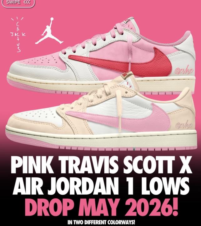 PINK TRAVIS SCOTT X AIR JORDAN 1 LOWS