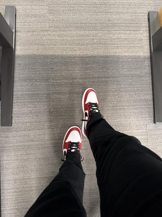 On feet today
