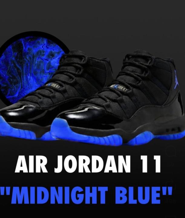 The Air Jordan 11 "Midnight Blue" concept! Imagine that classic silhouette dipped in deep navy with that signature icy sole. 🧊✨