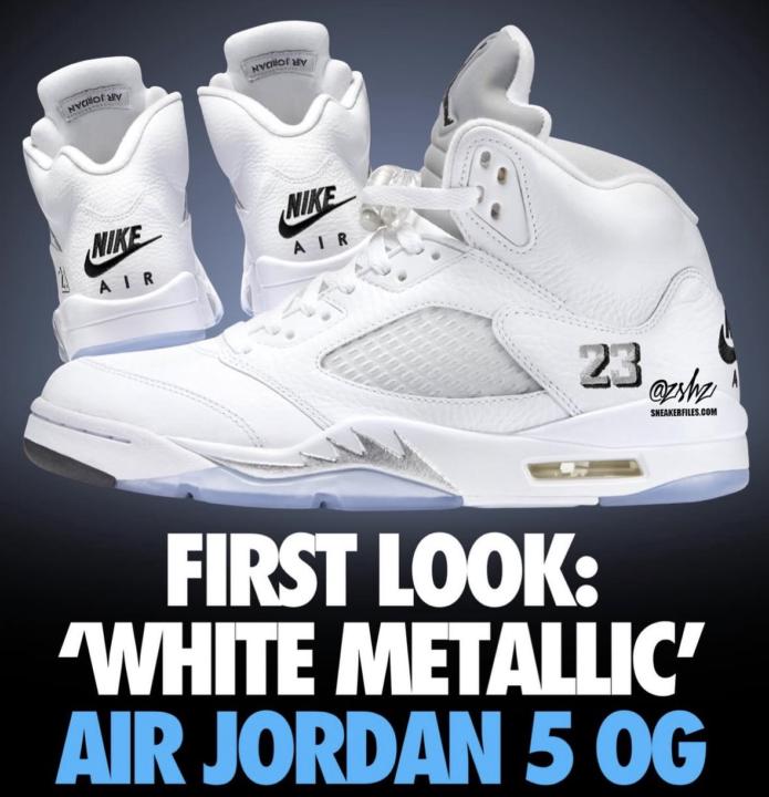 The wait is officially over as we get our FIRST LOOK at the legendary Air Jordan 5 OG "White Metallic" returning in 2026! 👟✨