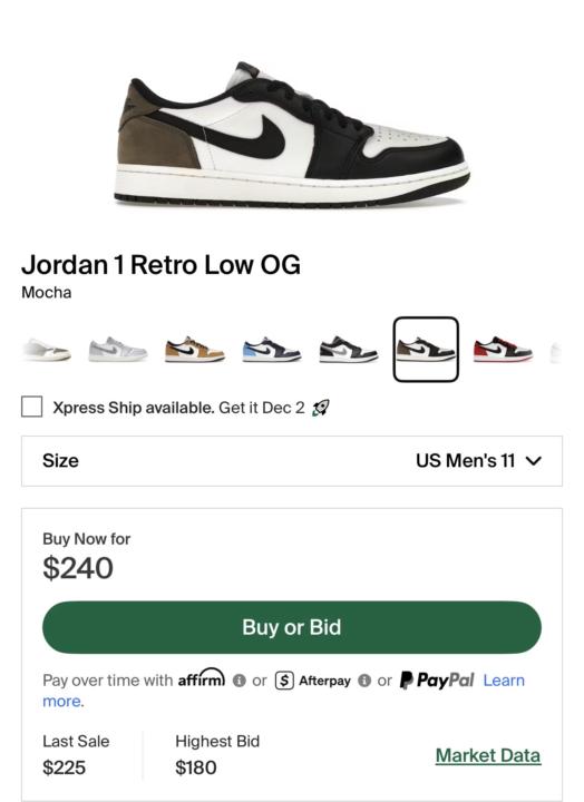Jordan 1 low Mochas
