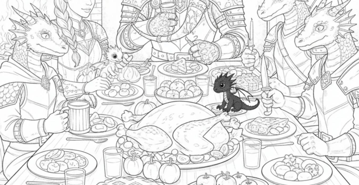 Coloring Holiday Dragons