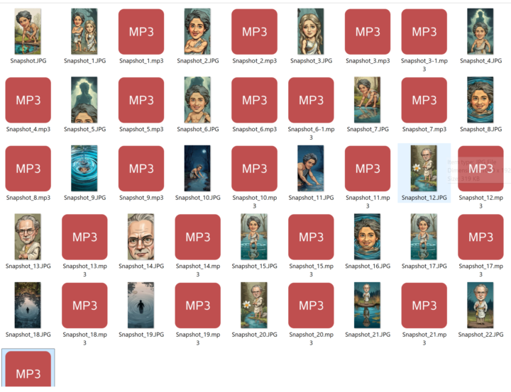 Audios and Images for Narcissus story