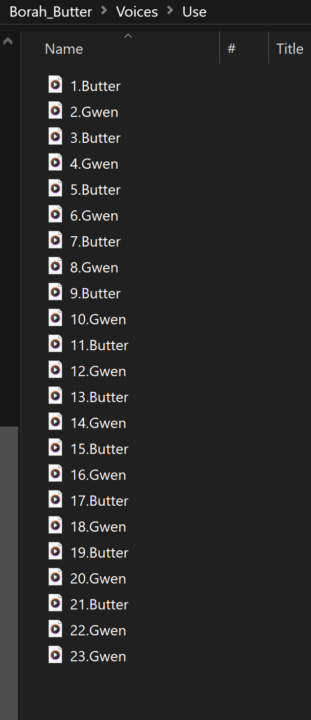 My Dialogue Audio for "Butter & Gwen"