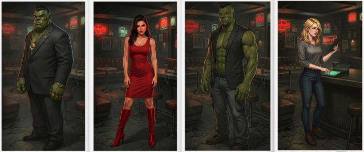 My character designs for - The debt