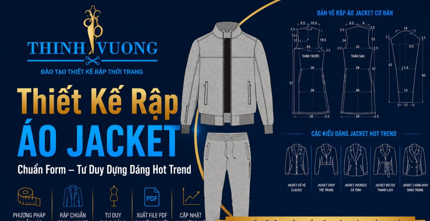 Thiết Kế Rập Áo Jacket Chuẩn Form–Dáng Hot Trend