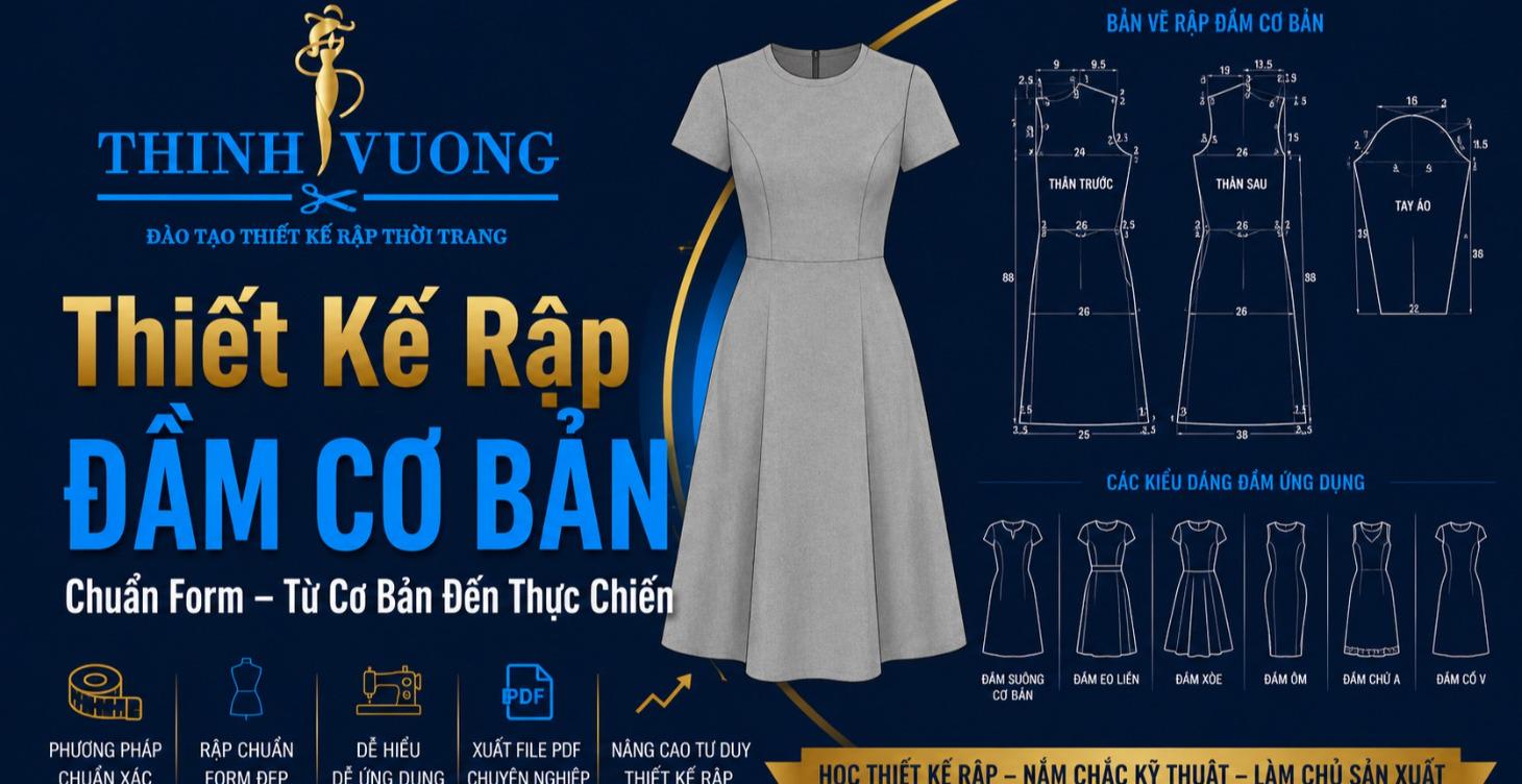 Thiết Kế Rập Đầm Cơ Bản Chuẩn Form