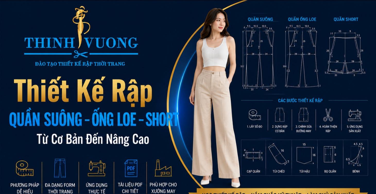 Thiết Kế Rập Quần Suông – Ống Loe – Short