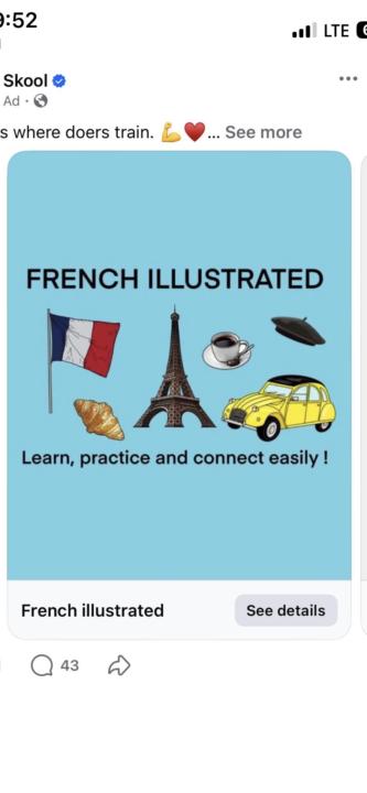 My French community was just featured on FB adds 😀!!