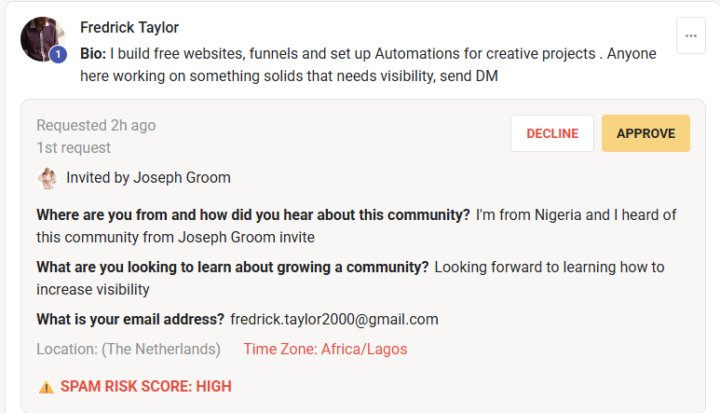 ⚠️ SPAM RISK SCORE: HIGH