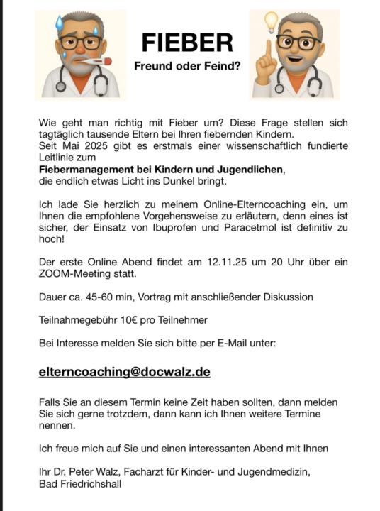 Online-Eltern-Coaching: FIEBER-Freund oder Feind