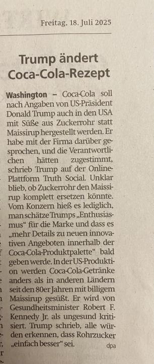 Maissirup - Wer hätte das gedacht…?