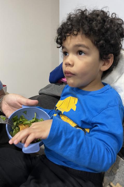 A boy and his salad