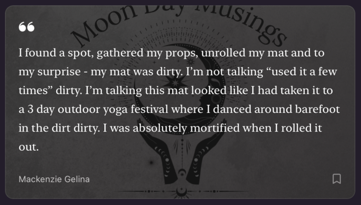 Substack Post: I Went to Yoga with a Dirty Mat - and it was Exactly What I Needed