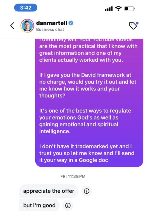 I got a no from Dan Martell