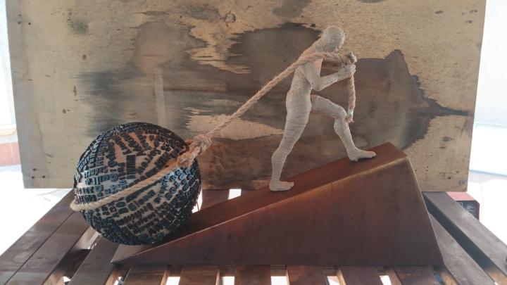 Working on my first bronze sculpture. "Let go"