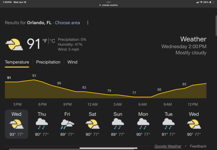 Partly cloudy day and some beautiful summer temperatures