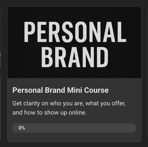 🚨 UNLOCK MY PERSONAL BRAND MINI COURSE (FREE FOREVER) 🚨