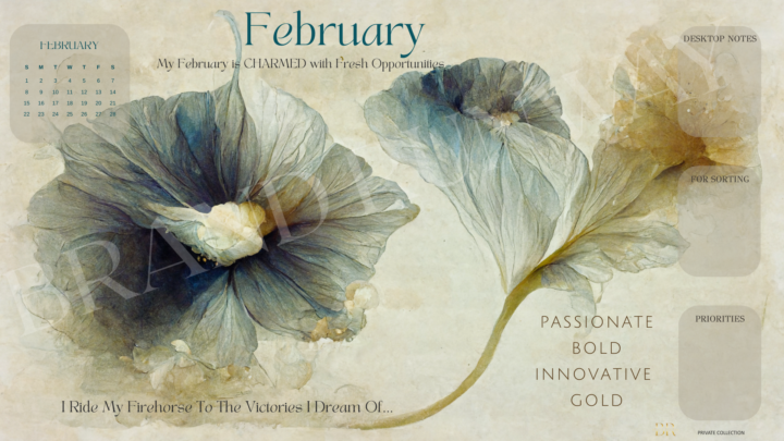 FEBRUARY ENERGETIC DESKTOP CALENDAR