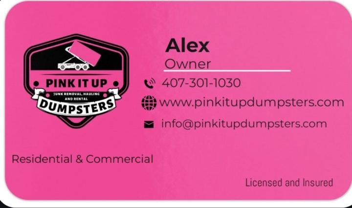 Alex Pink it up dumpsters