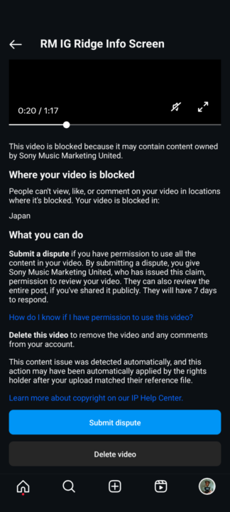 Blocked by Instagram?