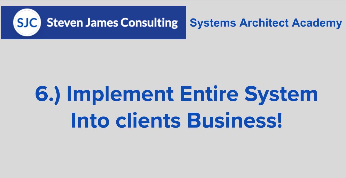 Implement Entire System Into Clients Business!