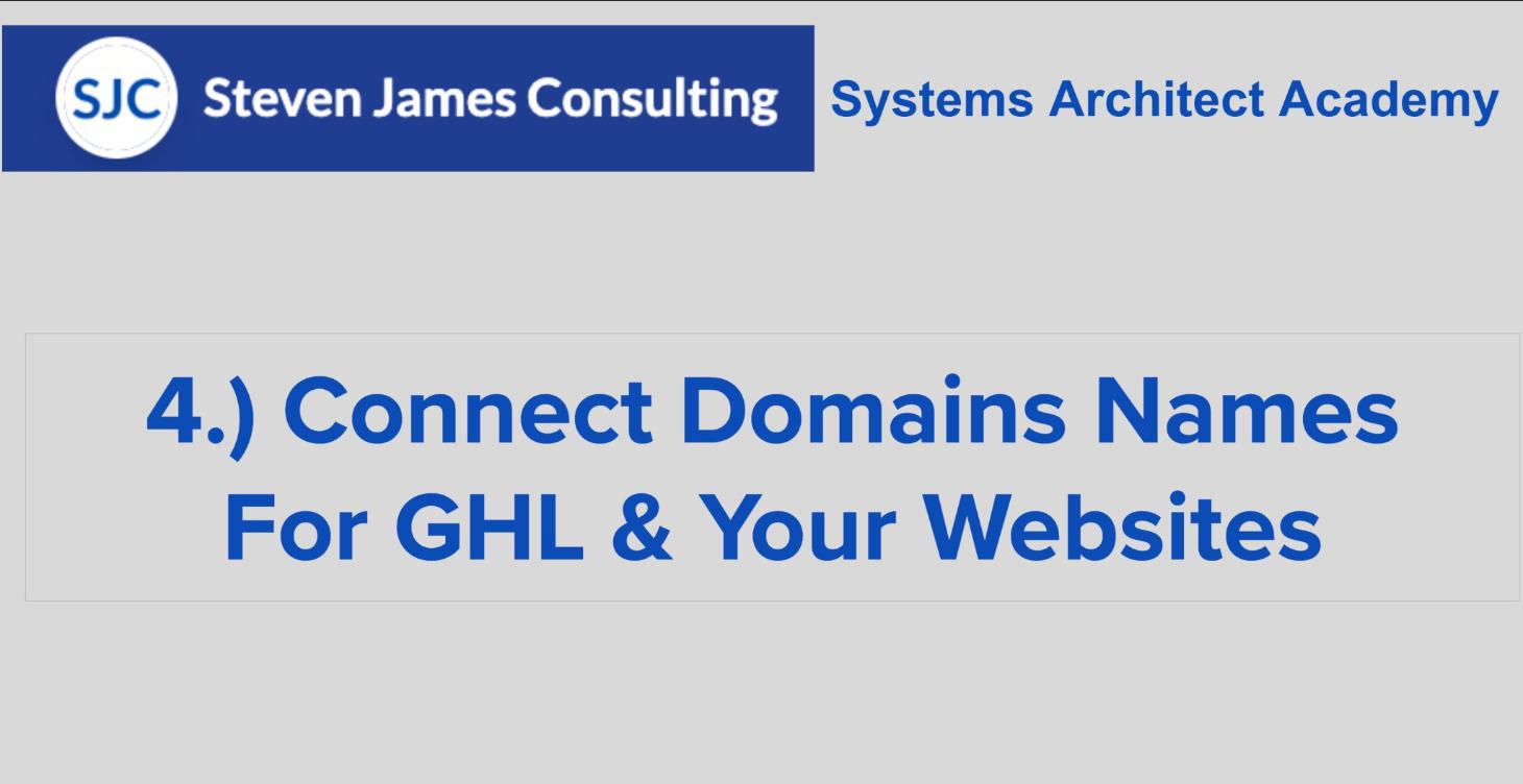 Connect Domain Names For GHL & Your Website