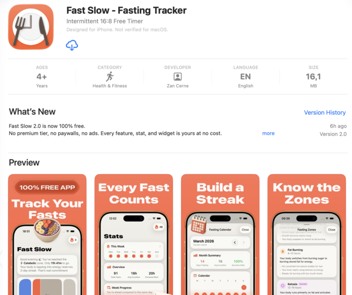 I've found the best 100% FREE fasting app