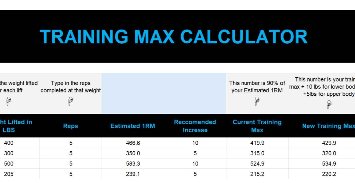 Training Max Calculator