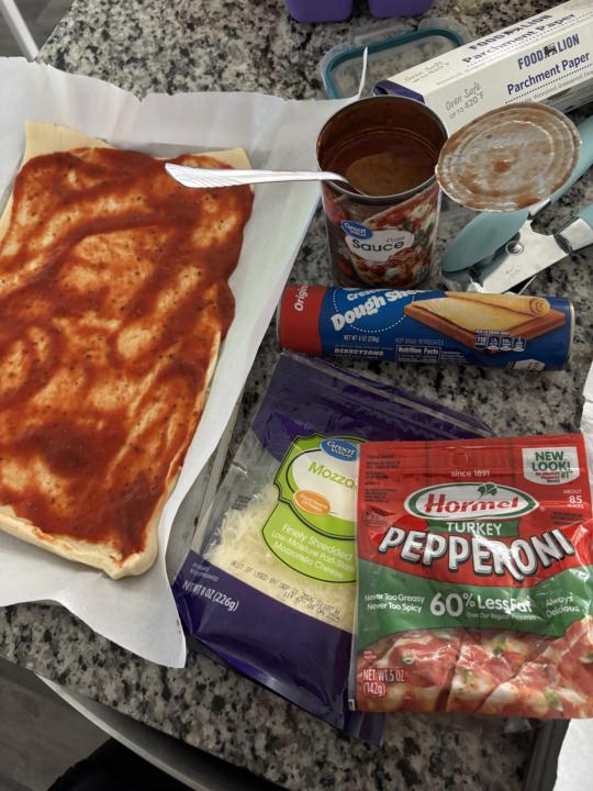 Kiddos fave "quick" pizza