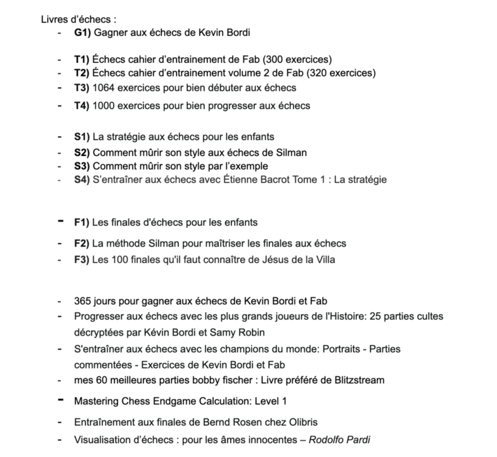 Livre d'échec pour progresser depuis 1000 élo
