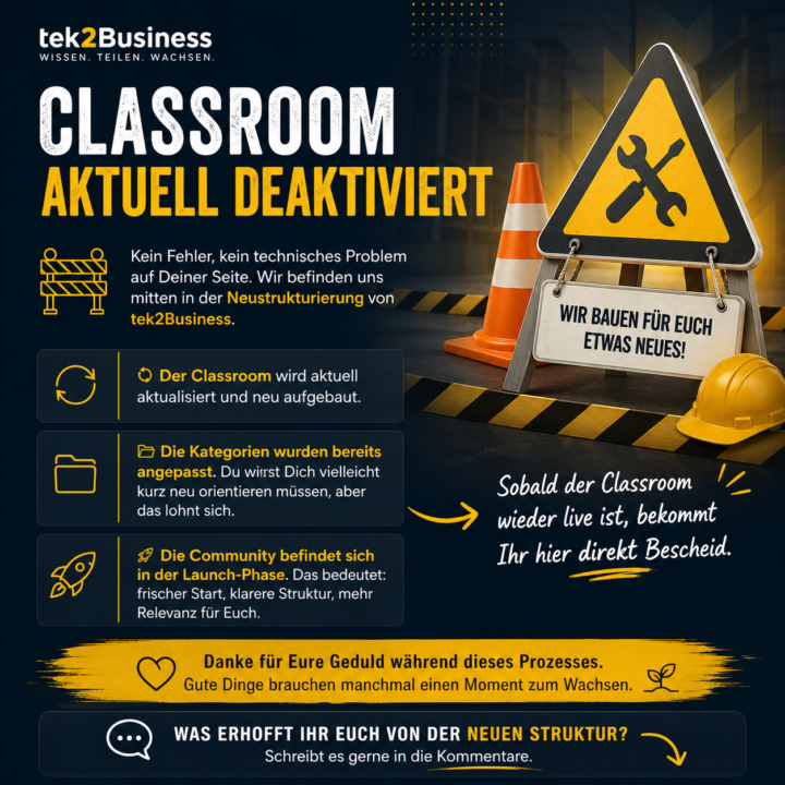 🚧 Kurze Info, bevor Du suchst und nichts findest.