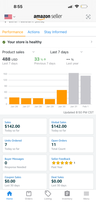 Sales  today 2/1/2026