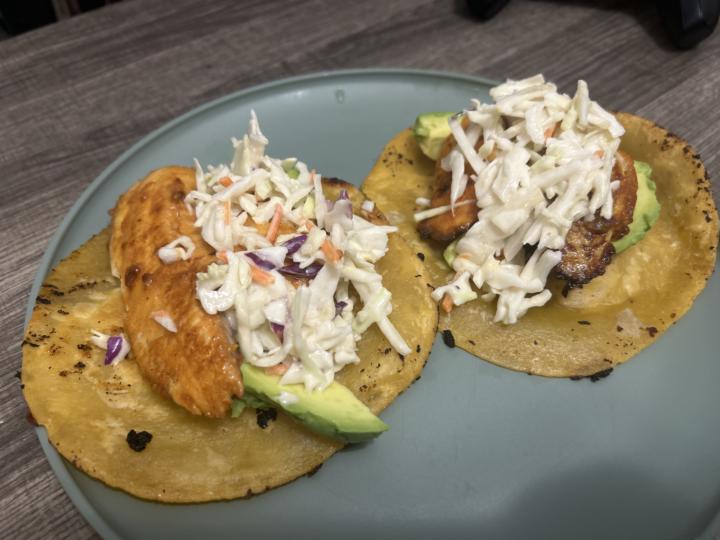 New dish this week. Fish tacos!